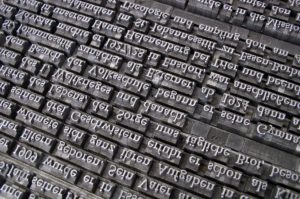 不同语言的打字机字体。